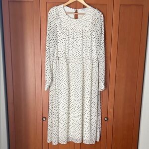 Madewell Elegant White Polka Dot Dress